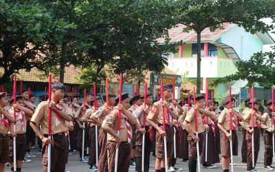 Kegiatan Berkemah Pramuka Pangkalan SMP Dirghantara sekaligus Pindah Gugusdepan